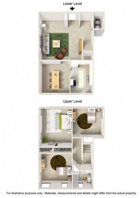 Floor plan for 3 beds, 1 bath, 1122 sqft